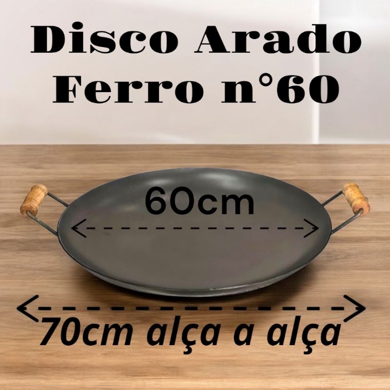 Disco Tacho Arado Paellera Paella Aço Carbono Ferro Bife Porções Em Geral GG n° 60cm