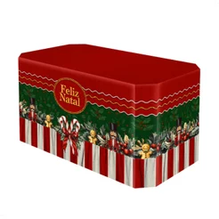 Capa Decorativa Forro de Mesa Natal 3D Sublimado Em Tecido Sublimado