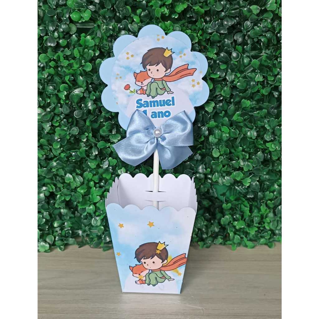 Centro de Mesa/ Cachepot Personalizado Pequeno Príncipe Moreno Castanho - PEGUE E MONTE