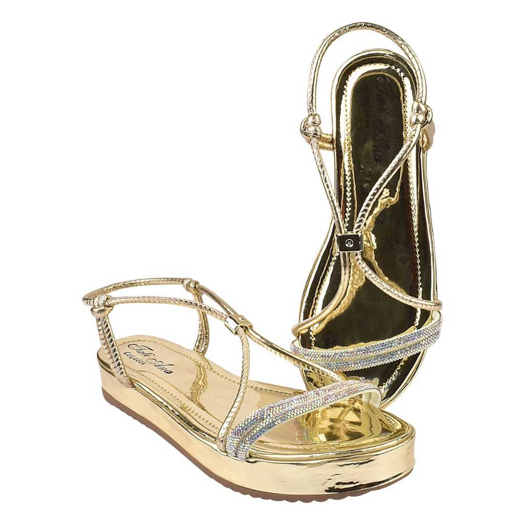 Sandália Papete De Brilho Com Regulagem Frontal Casual Confortável, Sandália Confort De Strass