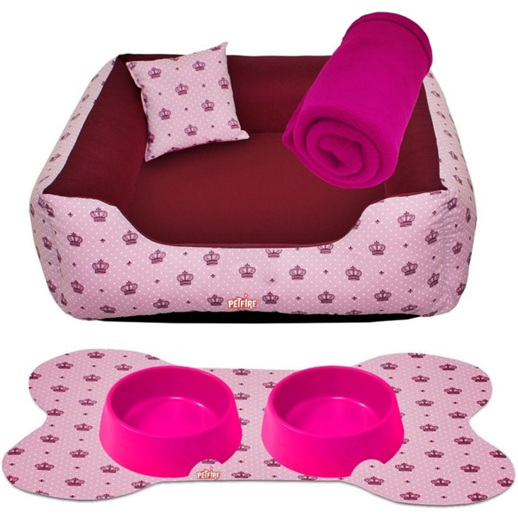 Caminha Pet Cama Cães E Gatos Super Confortável Lavável C/ Zíper + Tapete + Manta