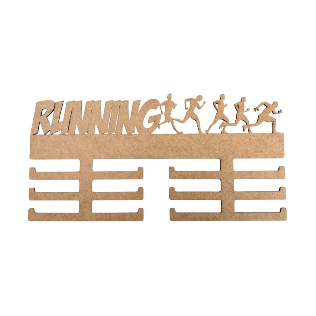 Suporte Porta Medalhas Corrida Em Mdf Crú Running