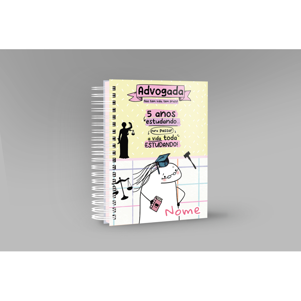 Agenda Personalizada Profissões Advogada com Nome Gravado - Capa MDF