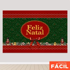 Painel Horizontal Decoração Natal Sublimado Em Tecido 3D