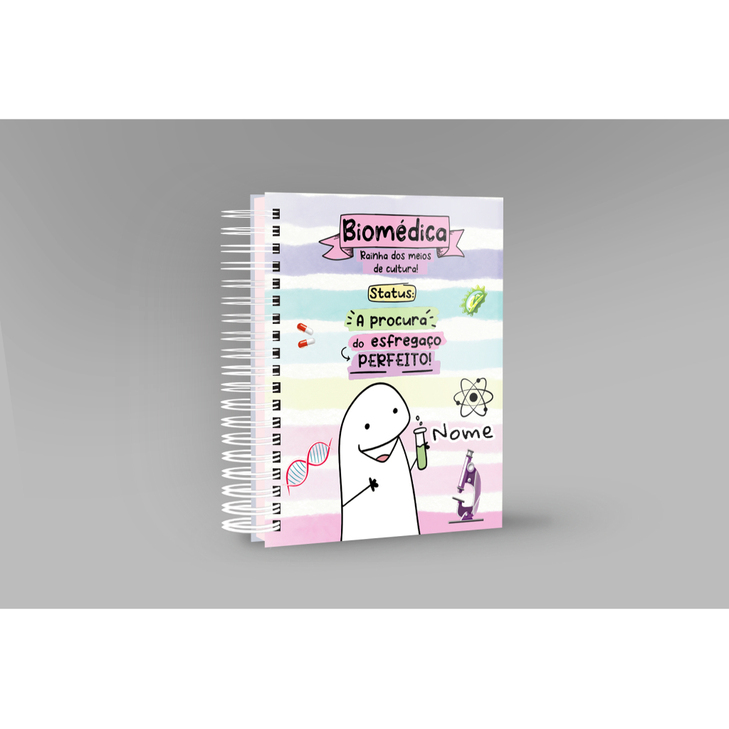 Agenda Personalizada Profissões Biomédica com Nome Gravado - Capa MDF