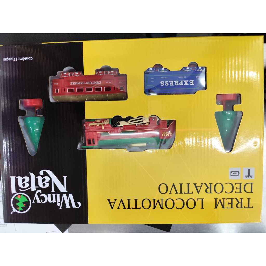TREM LOCOMOTIVA VAGAO 17PCS 2 PILHA AA 67X85 NTC30502 WINTH