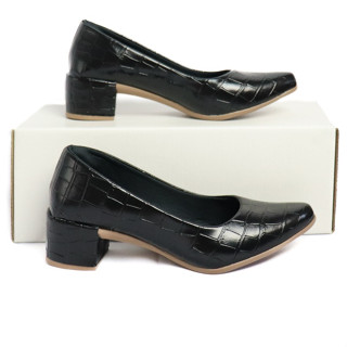 Sapato Scarpin Croco Confort Salto Baixo Grosso Social Moda Casual em Oferta na Shopee