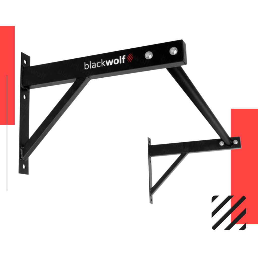 Barra Fixa 40cm Barra de Pegada Central Inteiriça Treino Top Blackwolf + Kit Parafuso