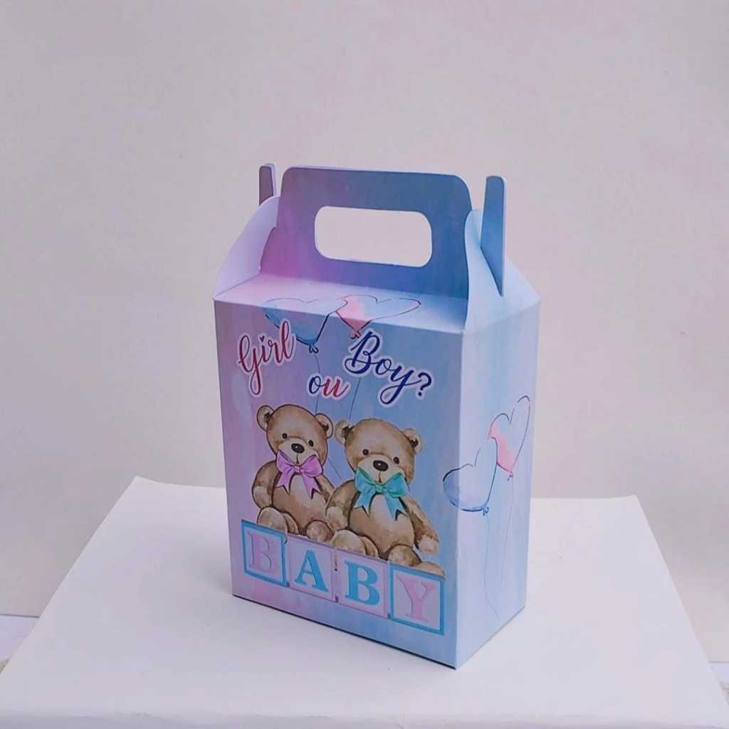 Caixa maleta Festa CHÁ REVELAÇÃO Personalizado | Lembrancinhas | Festa infantil | Caixinhas Personalizadas PEGUE MONTE