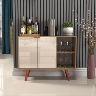 Aparador Buffet Balcão 2 Portas e 2 Nichos Retrô para Sala de Jantar Cantinho do Café em Oferta na Shopee