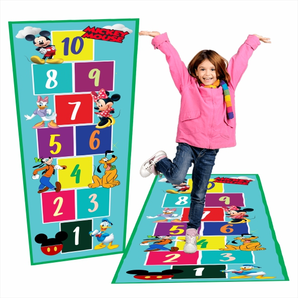 Tapete Jogo da Amarelinha Infantil Mickey Mouse, Melhor Que Eva, em lona, Presente, dia das crianças, natal, aniversário