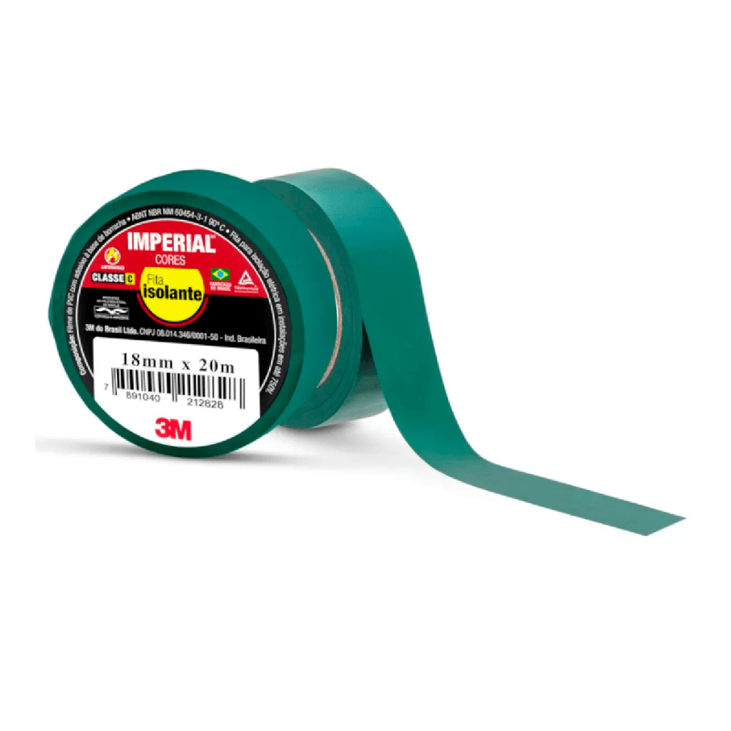 Kit Com 10 Fita Isolante Imperial Verde 18mmX10m 3M