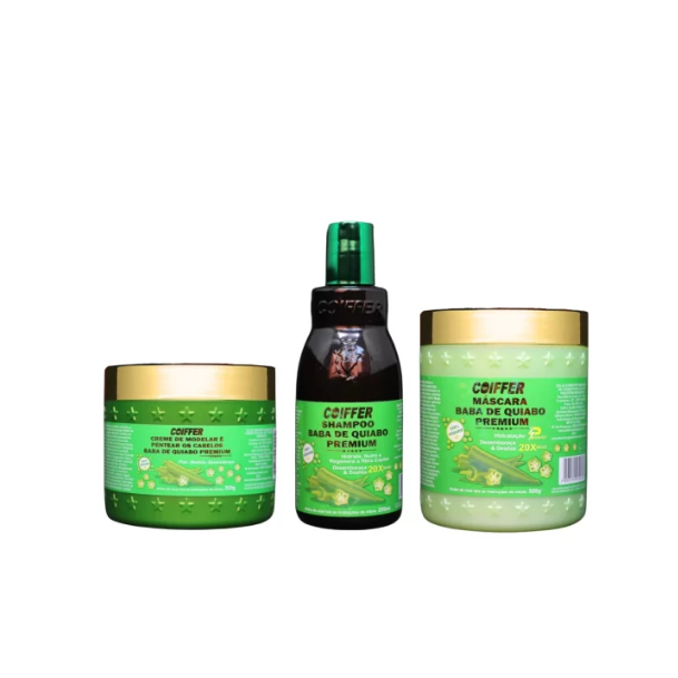 KIT CLIENTE BABA DE QUIABO PREMIUM COIFFER(3 UNIDADES)