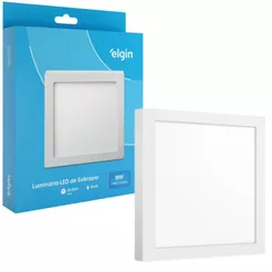 Luminária Painel Plafon Sobrepor Quadrado Led 18w Bivolt ELGIN