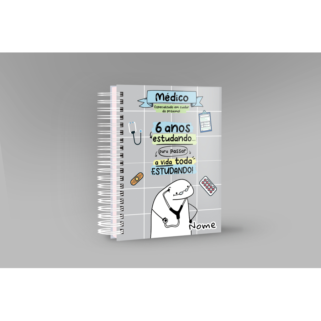 Agenda Personalizada Profissões Médico com Nome Gravado - Capa MDF