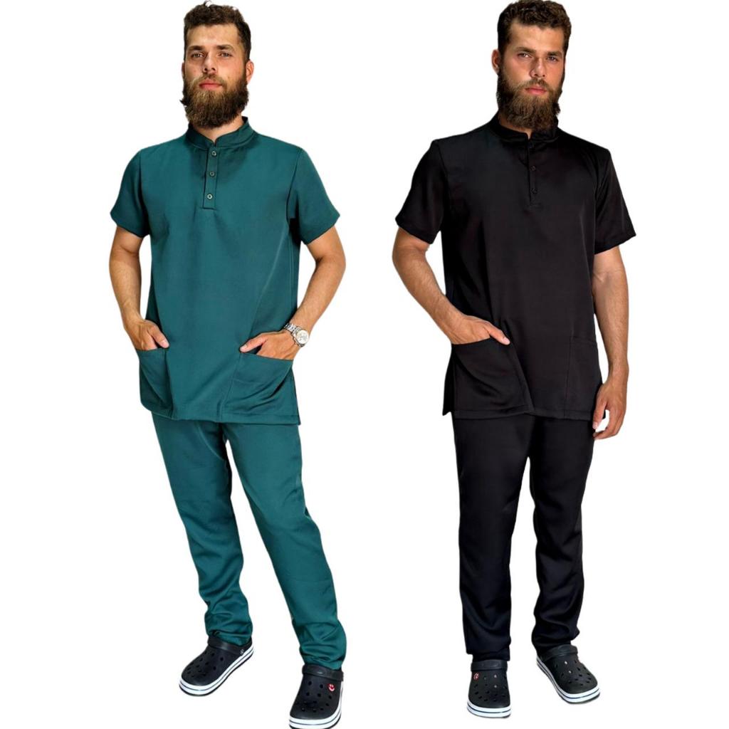 Pijama Cirurgico Scrub Masculino Premium Botões Adrya Skaze