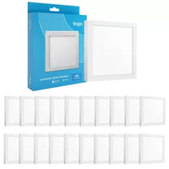 Kit 20 Luminária Painel Plafon Sobrepor Quadrado Led 18w Bivolt ELGIN
