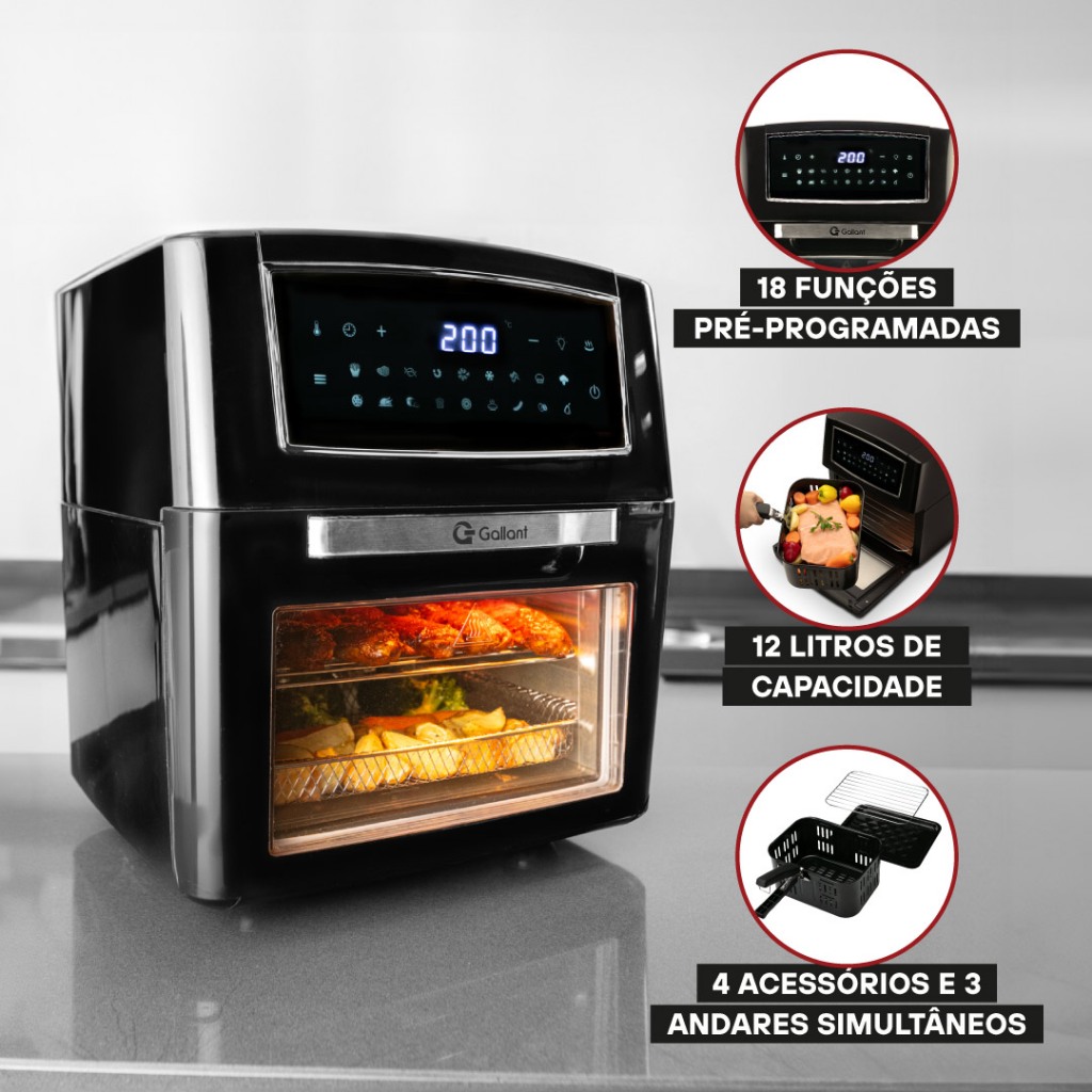 Fritadeira Elétrica Air Fryer Oven 12L Gallant GFE12 Super Family 127V em Oferta na Shopee