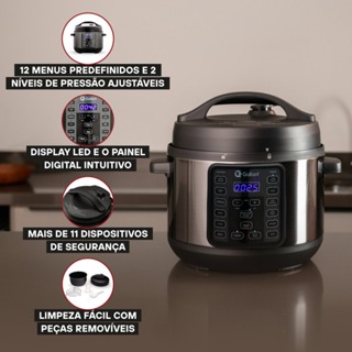 Panela de Pressão Elétrica Digital Gallant 4L GPP04 15 Funções Clique E Pronto Titanium 1000W 127V em Oferta na Shopee