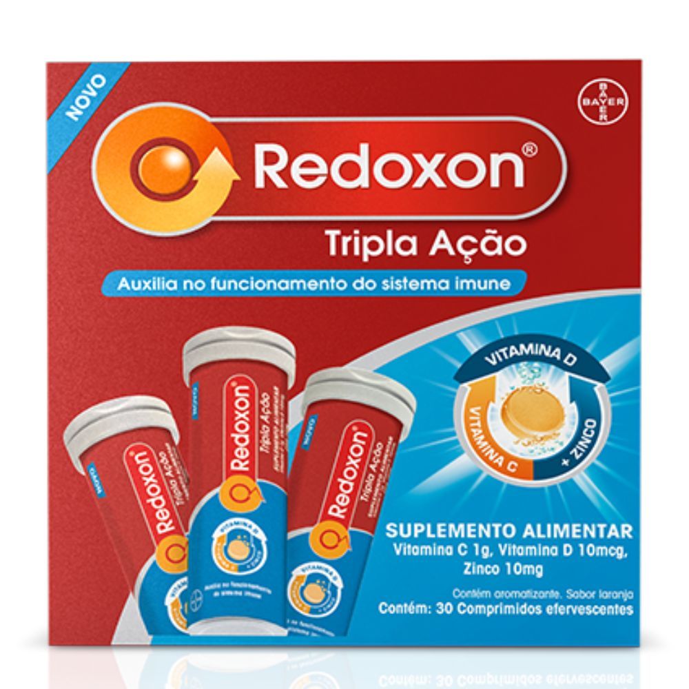 Vitamina C D e Zinco Tripla Ação C/30 Efervescentes Redoxon em Oferta na Shopee