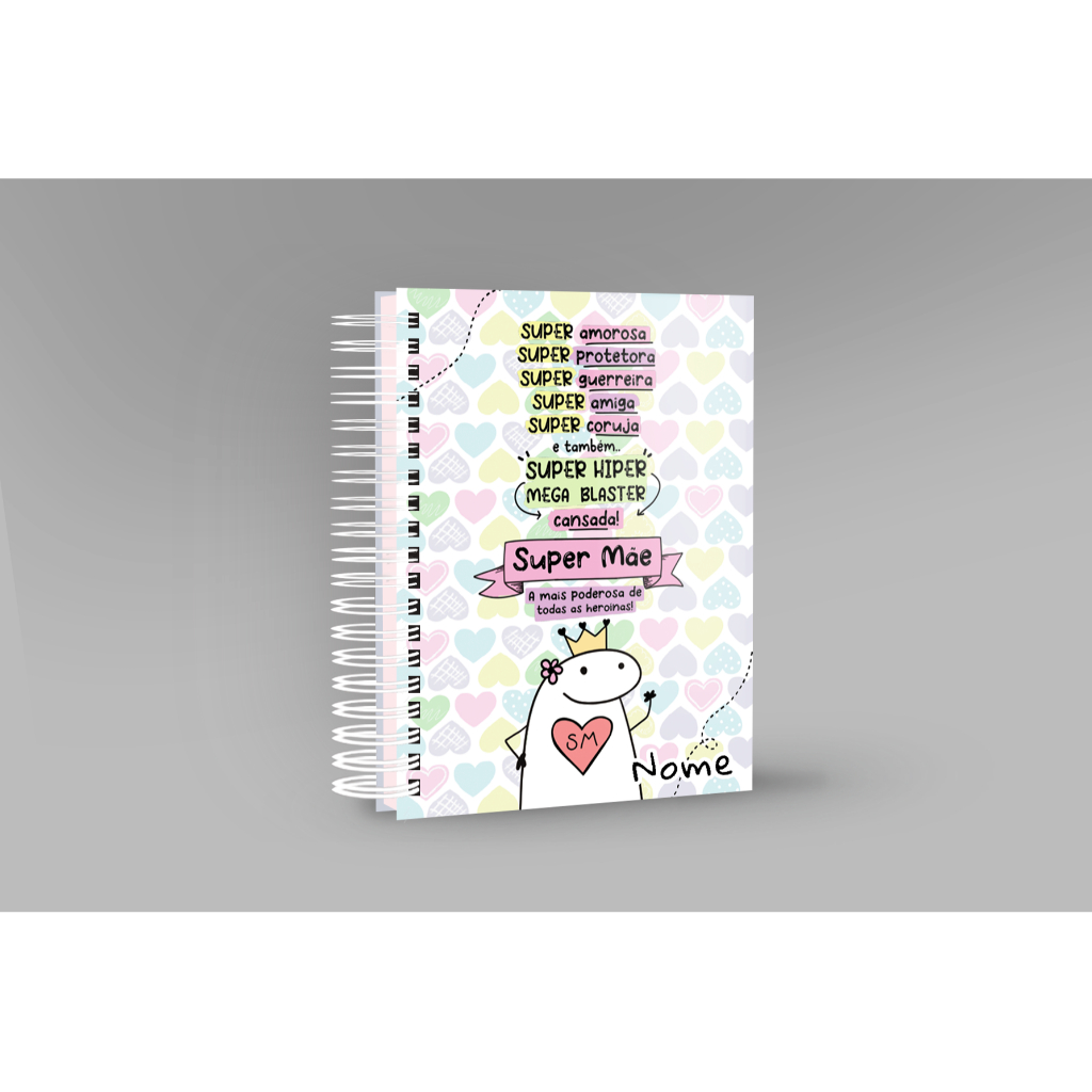 Agenda Personalizada Profissões Super Mãe com Nome Gravado - Capa MDF