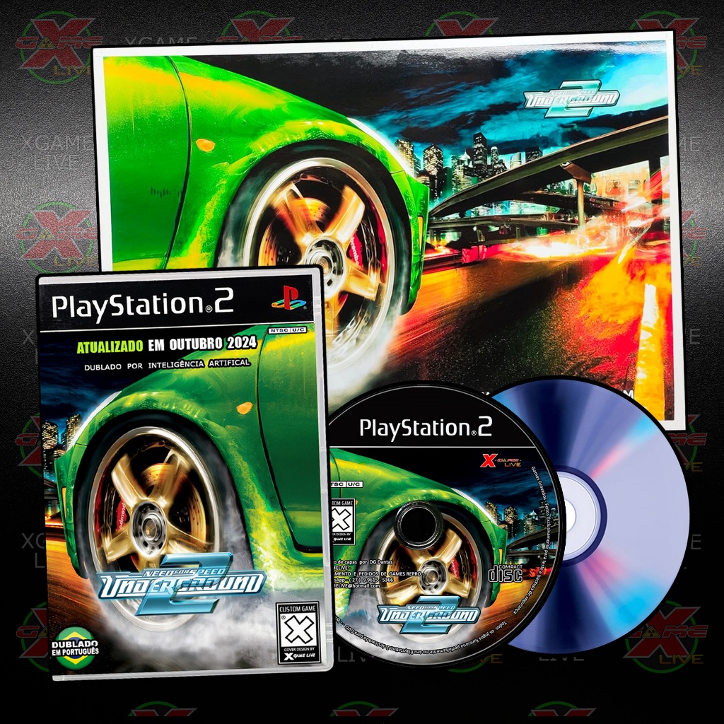 Need For Speed UNDERGROUND - Dublado I.A + POSTER - Repro Ps2 / Play 2 By XGAMELIVE