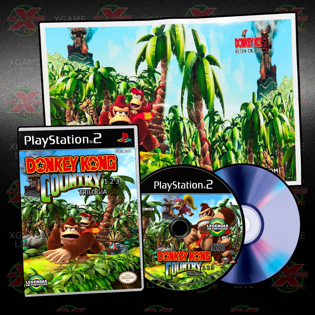 Donkey Kong Country 3 in 1 SNES - Repro Ps2 / Play 2 By XGAMELIVE em Oferta na Shopee