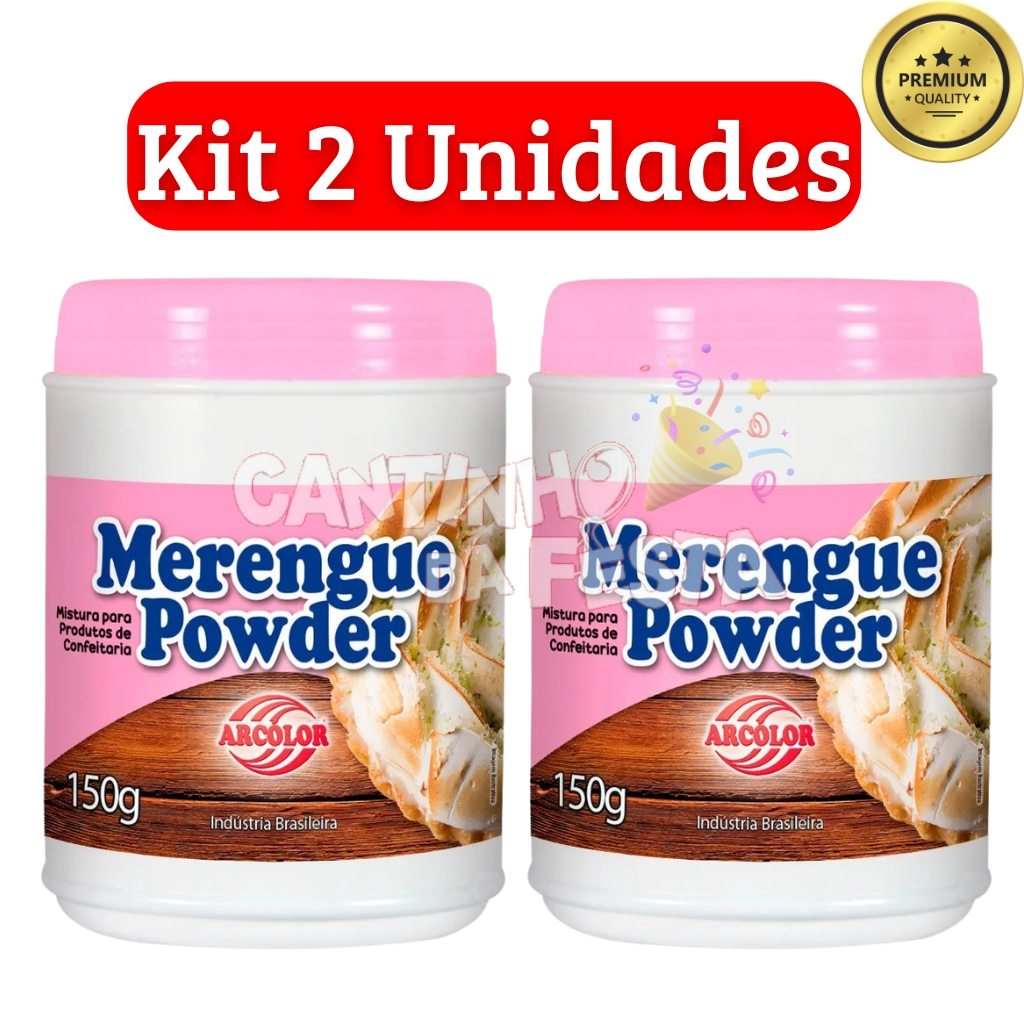 Kit 2 Unidades Merengue Powder 150g Arcolor – Fácil de Usar, Alta Qualidade, Doces e Confeitaria em Oferta na Shopee
