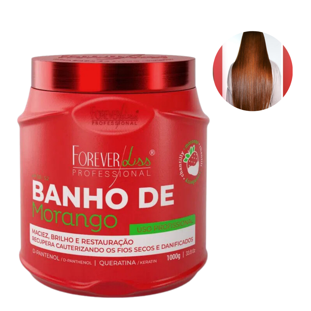 Máscara Banho De Verniz Morango 1kg Forever Liss