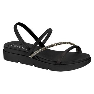 Sandália Flat Feminina Confortável strass Beira Rio