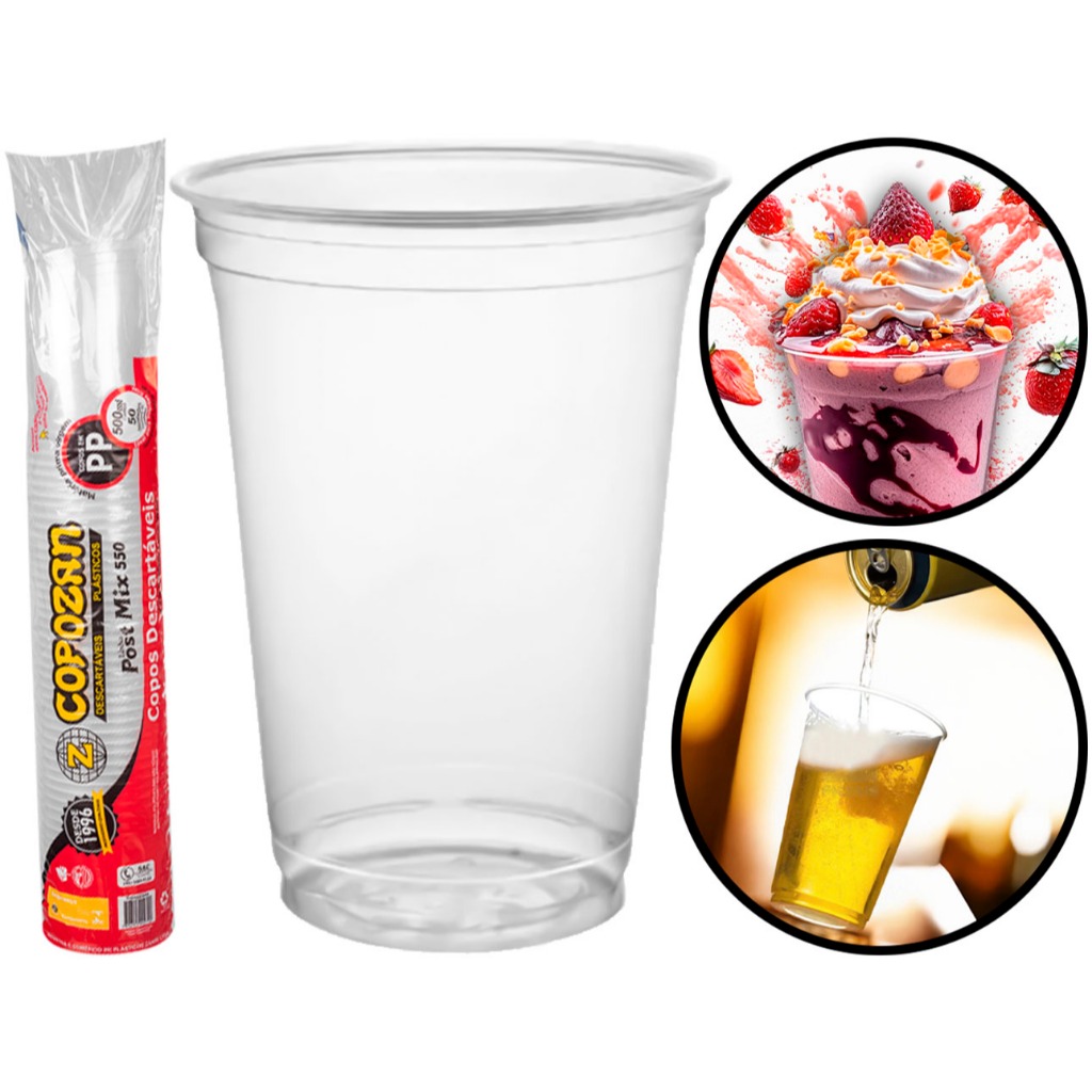 50und Copo Descartável 300ml Liso Festa Para Chopp Suco Refrigerante Bebidas Sobremesa Açaí Resistente em Oferta na Shopee