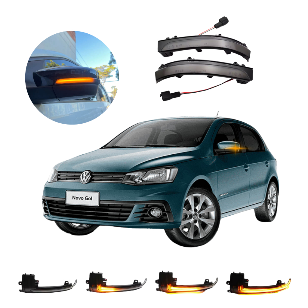 Seta Led Sequencial Retrovisor Vw Gol G6 G7 G8 2010 Até 2022