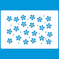 Stencil 12 X 18 Florzinhas Molde Vazado Para Pintura Tecido Mdf Madeira Parede Camiseta Pano Prato