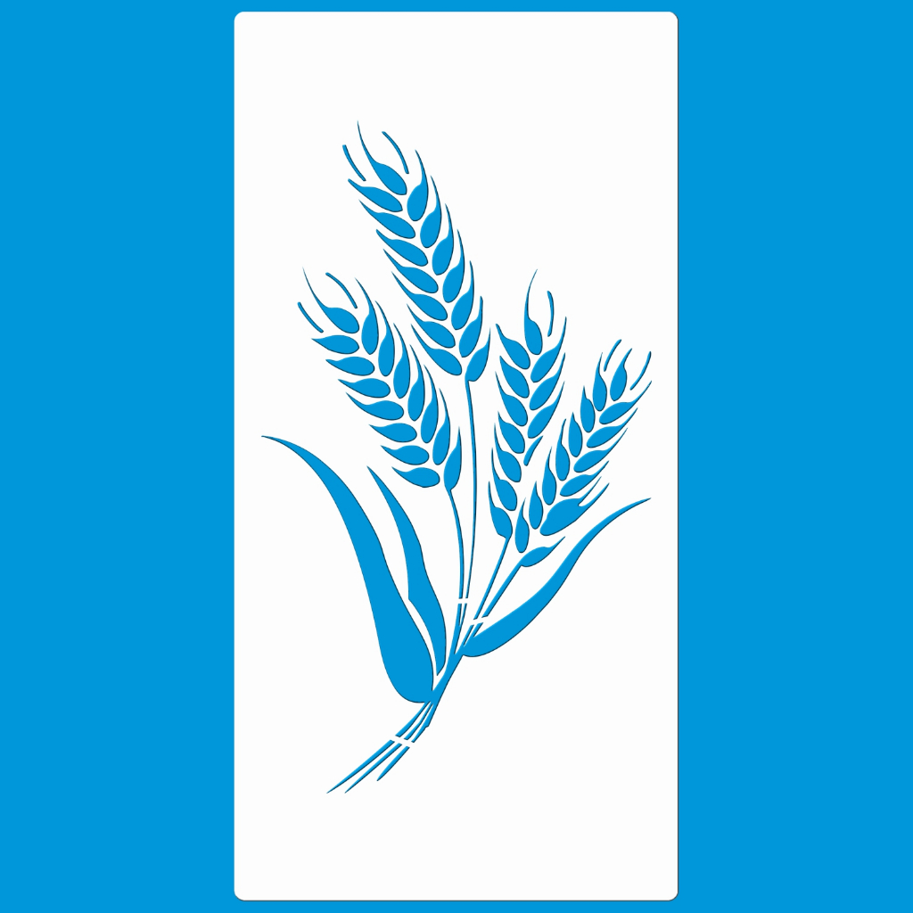 Stencil 12 X 24 Trigo Molde Vazado Para Pintura Em Tecido Mdf Madeira Parede Camiseta Pano Prato