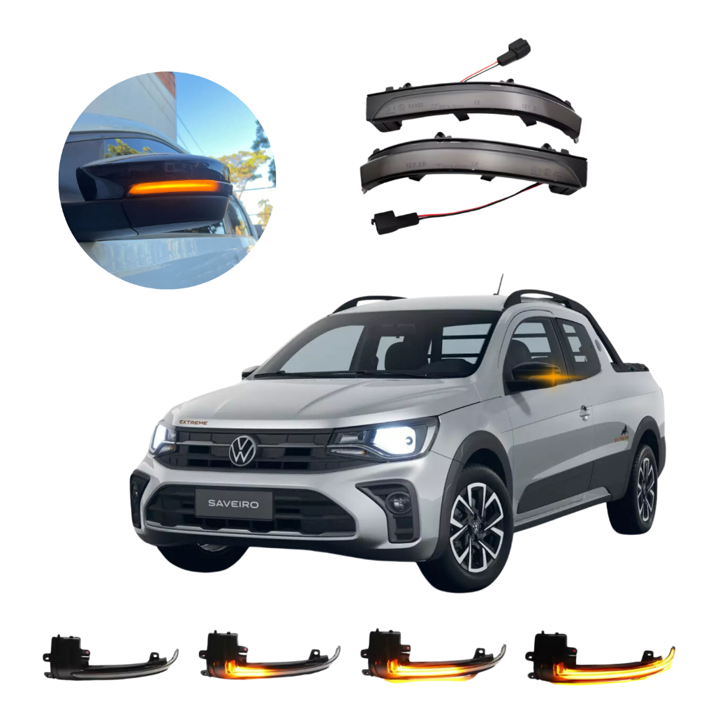 Seta Led Sequencial Retrovisor Vw Saveiro G6 G7 G8 2015 Até 2025