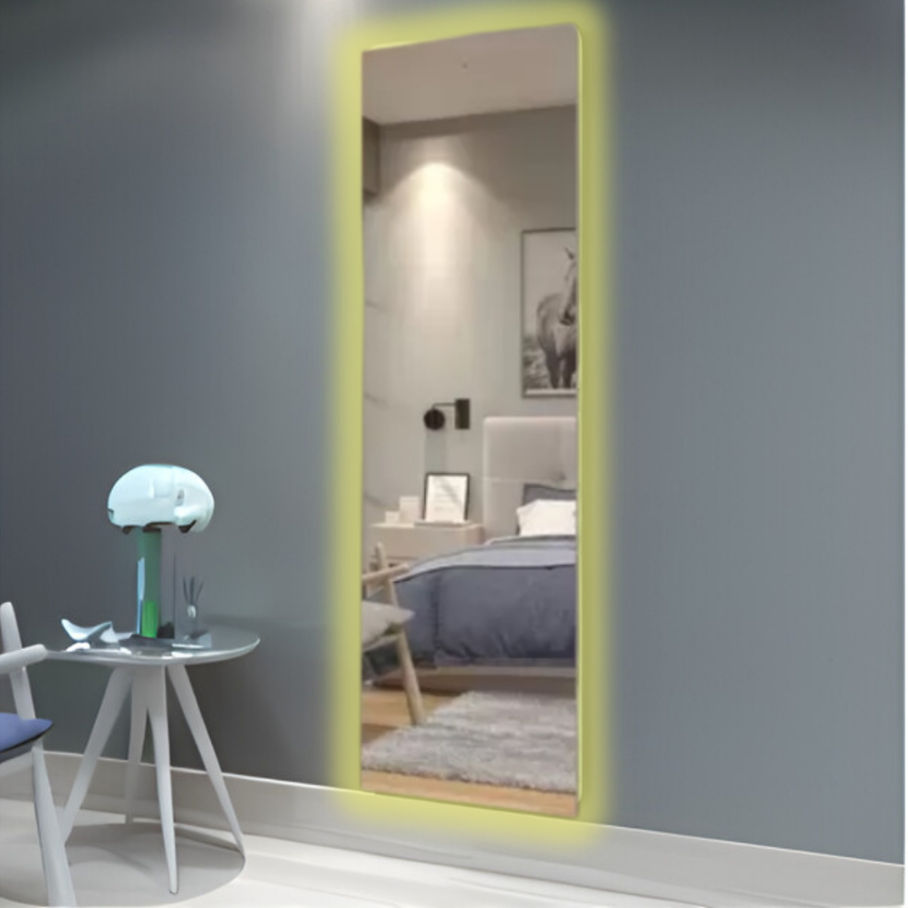 Espelho Gigante Corpo Inteiro Retangular Provador Com LED + Fonte tomada 12v Inclusa, Decoração