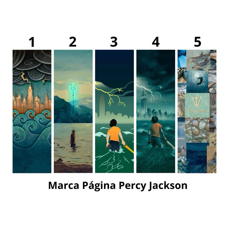 Marcador de páginas Percy Jackson (com ou sem Tassel) plastificado 16 cm - Leia a descrição