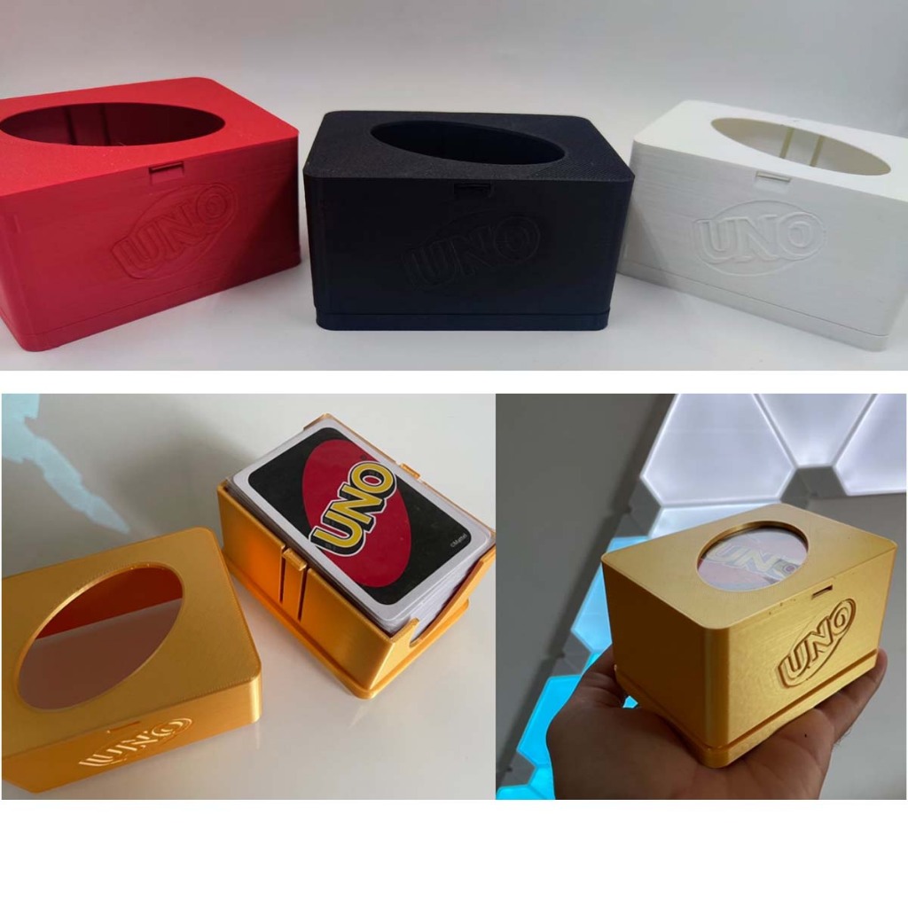 Porta Cartas Uno Fácil Encaixe Jogo Case Caixa Horizontal até 120 carta com logo