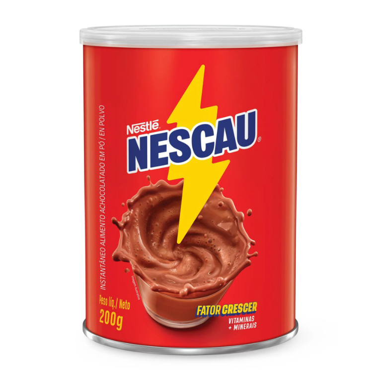 Achocolatado em Pó Nescau Nestlé Lata 200g - Caixa com 1, 2, 3 e 4 Unidades