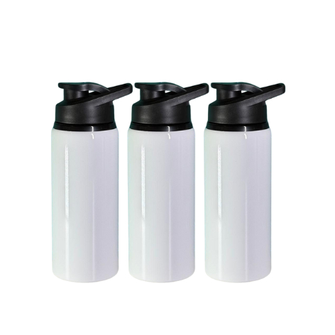 3 SQUEEZES ALUMINIO SUBLIMAÇÃO 600ml BRANCA ESTILO RK