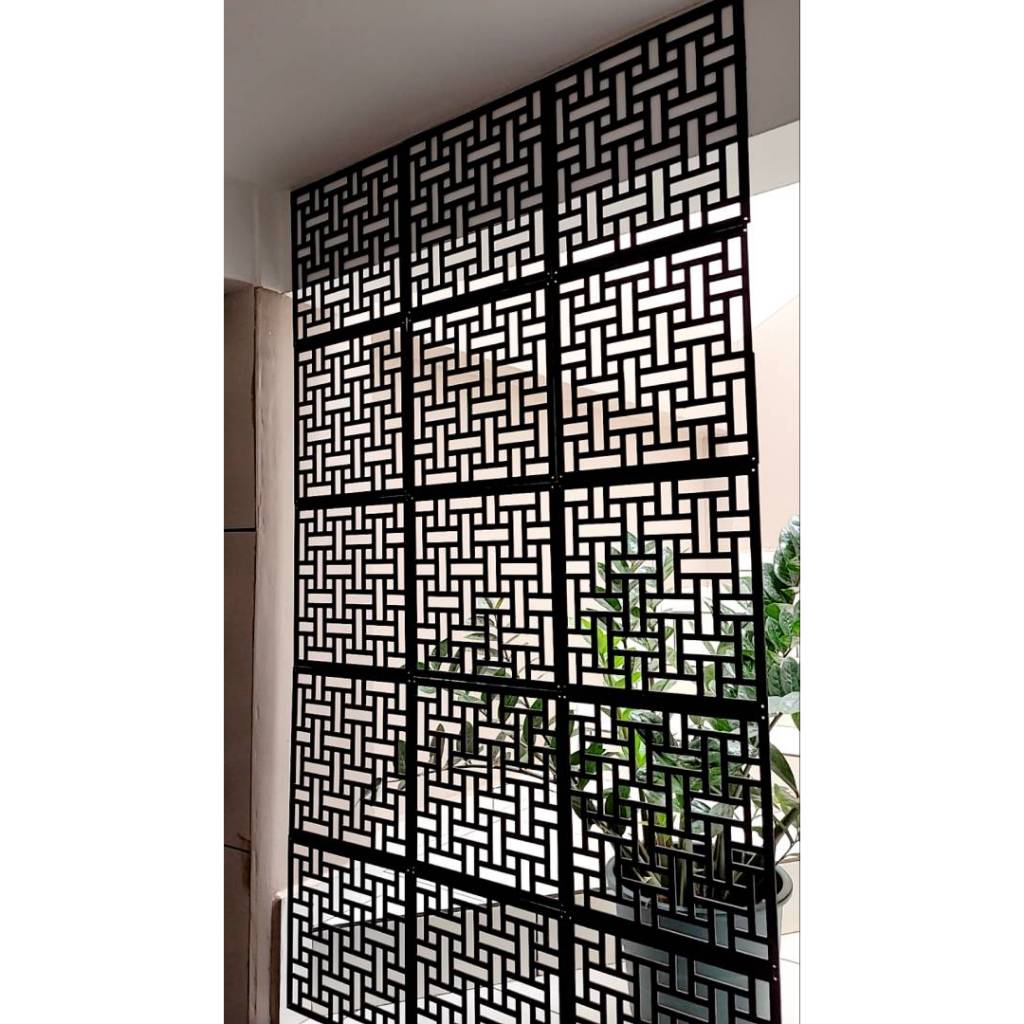 15 módulos Painel Divisória cobogó mdf Vazados Preto 30x30