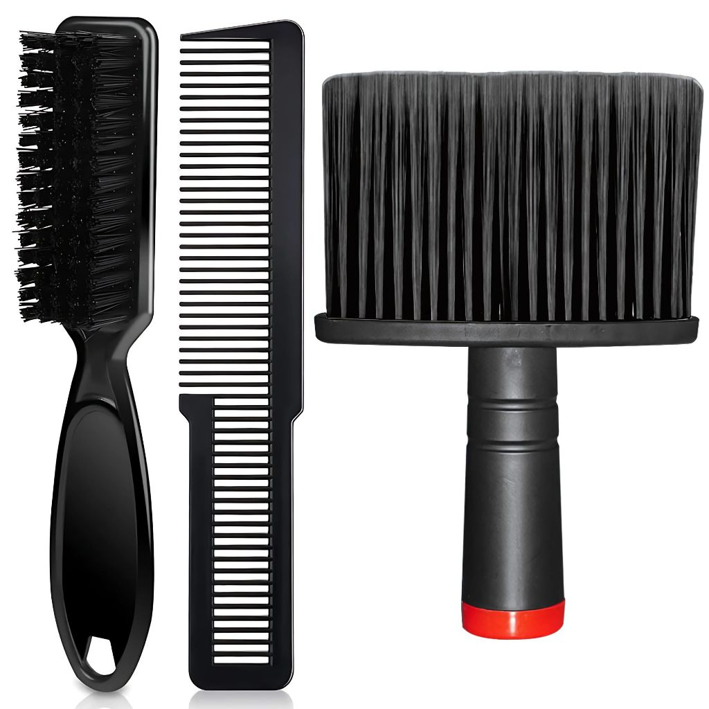 Kit Barbeiro Profissional – Espanador + Escovinha Degradê + Pente Clipper em Oferta na Shopee