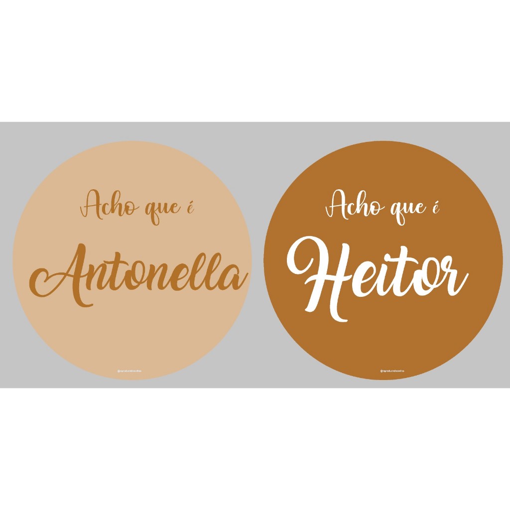 ADESIVOS DE CHÁ REVELAÇÃO PERSONALIZADO COM NOME - Neutro -Lembrancinhas de Chá de Bebê, Aniversário