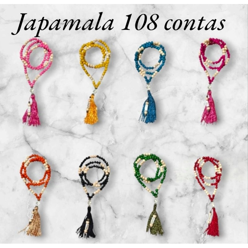 Colar Japamala 108 contas hoponopono mágico Beth Russo em Oferta na Shopee