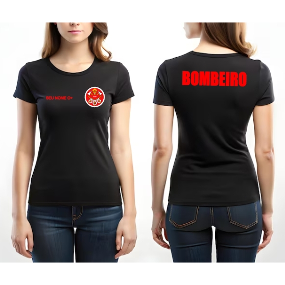 Camiseta Baby Look Bombeiro Serviço Promoção APOS A COMPRA MANDAR O NOME