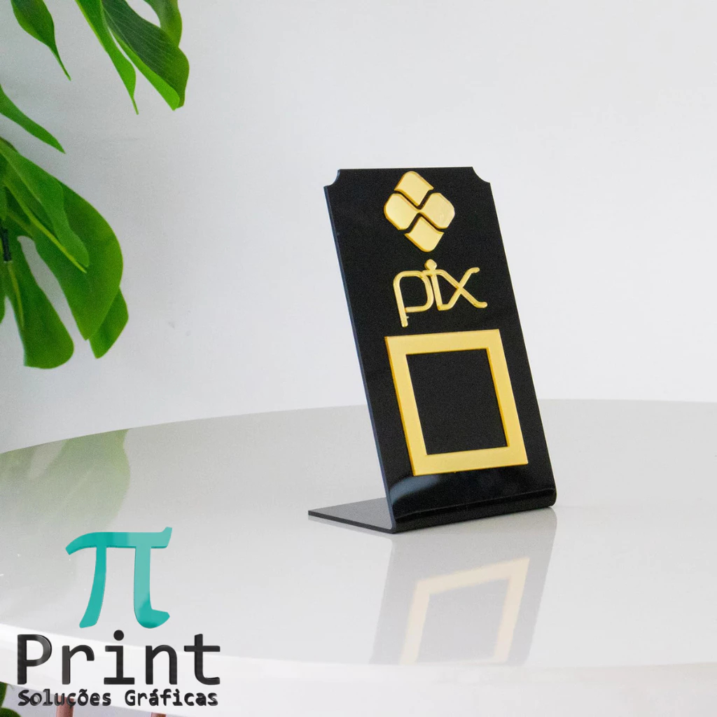 Placa Pix Pagamento QrCode De Mesa Balcão - Acrílico