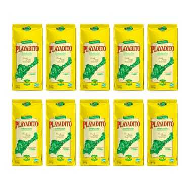 Fardo com 10 Unidades - Erva Mate Playadito Tradicional – 500g cada | Importada da Argentina em Oferta na Shopee