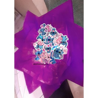 Buque Stitch com led Montado presente Buque buquê Azul buque grande buquê Roxo Buquê temático buquê namorada buquê flok