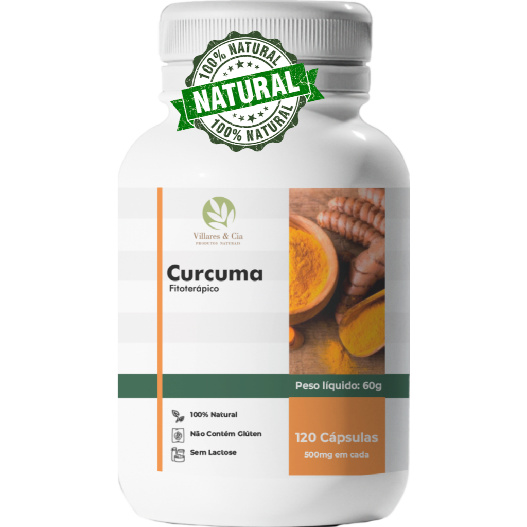 Curcuma - Açafrão da Terra - Curcumina 120/360 Cápsulas 500mg - Original