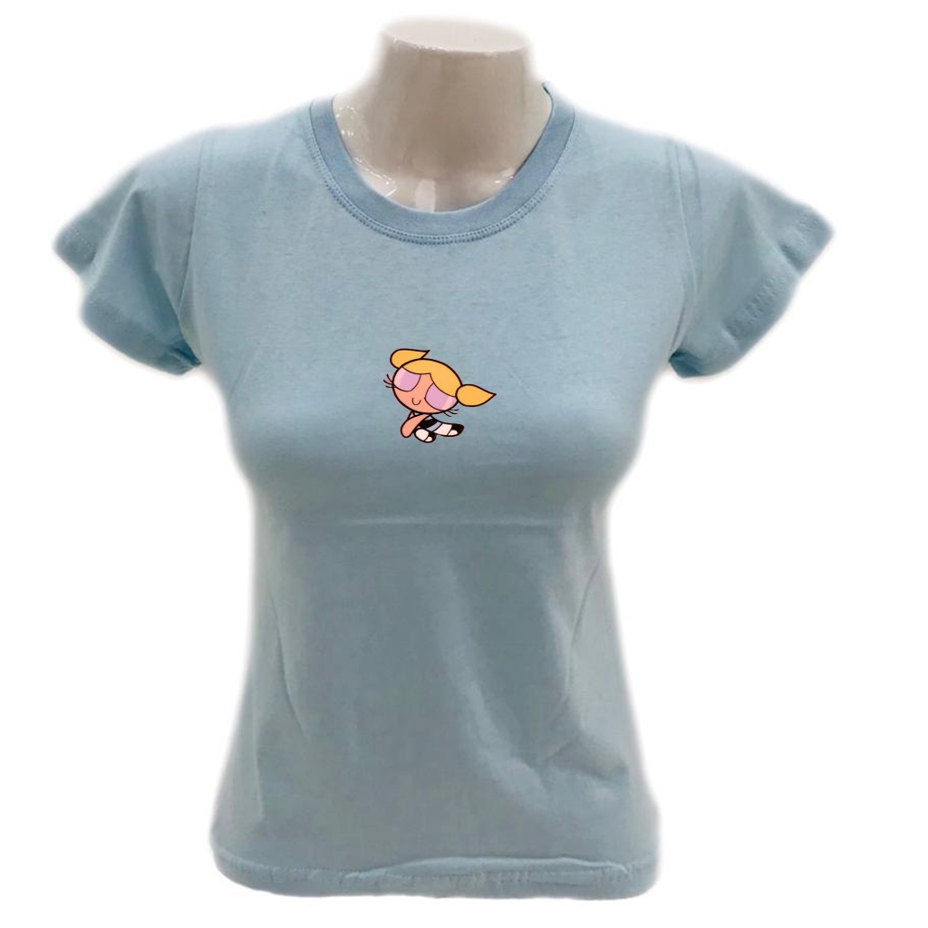 Camiseta Baby Look Lindinha As Meninas Superpoderosas Camisa Femi desenho